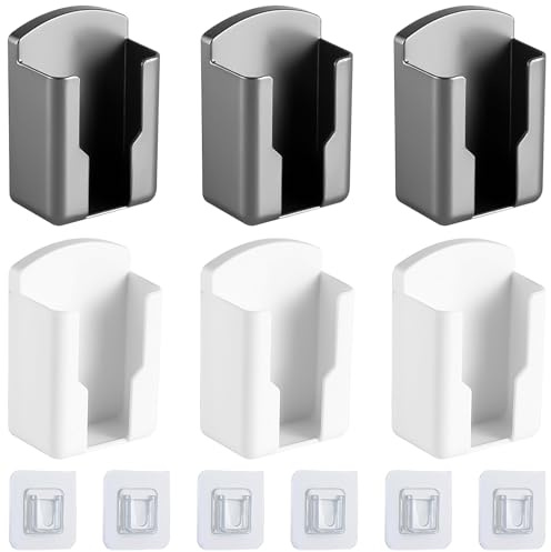 YOUNGSAY 6 soportes para mando a distancia de pared, autoadhesivos, de plástico, multifunción, para el hogar y la oficina (2 colores)
