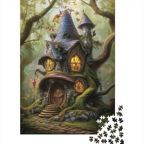 Fantasy Treehouse Cottage Recycled Cardboard Fairy Small House Jigsaw Puzzles for Adults, Relaxing Stress Relief, Wall Decoration & Gifts, Great Gift Idea for Women 70x50cm/1000pcs