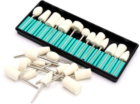 Alipis Set 12 Punte per in Lana Beige per Manicure Testine Tonde e Quadrate Ideali per Levigatura e Trattamento Unghie Incarnite