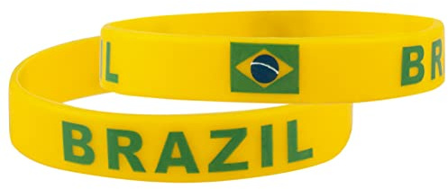 Evankin Country Flag Unisex Silicone Bracelet Rubber Sports Fashion Wristband(Brazil,one size)
