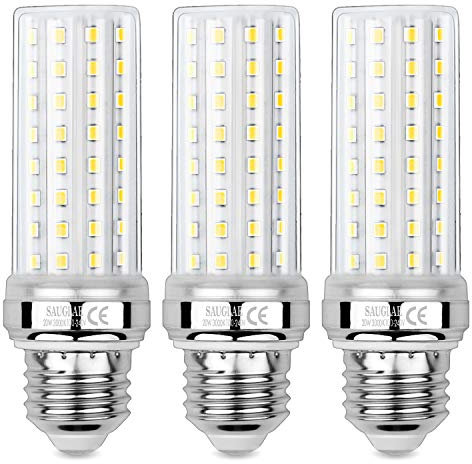 SAUGLAE Bombillas LED de Maíz de 20W, Bombillas Incandescentes Equivalente de 150W, Blanco Cálido de 3000K, 2300 lm, Bombillas de Tornillo Edison E27, 3 Piezas