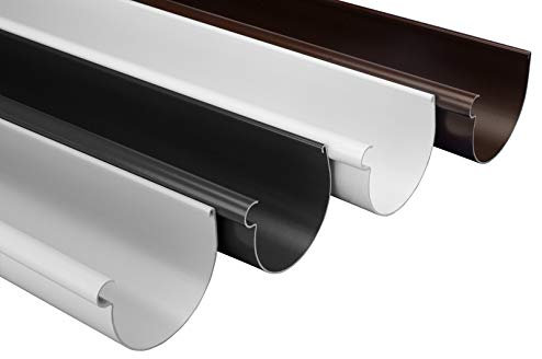 RAINWAY S Dachrinnen Sparpaket (30 Meter, grau) - 90mm halbrund, PVC-U Kunststoff, für Dachflächen > 100m² empfohlen, Kunststoffrinne Entwässerung