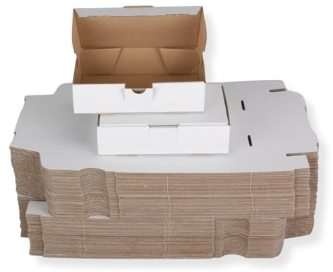 100 St. Maxibriefkarton 180 x 130 x 45 mm DIN A6 weiß Warensendung Faltkarton, Warenpost, Klappdeckelkarton