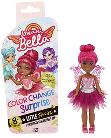 Dream Ella 578772EUC MGA's Dream Bella Farbwechsel Surprise Little Fairies-Jaylen-Kleine Modepuppe mit Flügeln, Accessoires und rosa Haaren-14 cm-Zum Sammeln-Tolles Geschenk für Kinder ab 3 Jahren