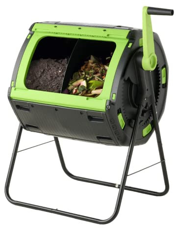 Moutta | Compostiera rotante a doppio cestello 180 litri ● Semplifica e velocizza il compostaggio ● Anti-roditori