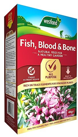 4kg Fish, Blood & Bone – All-Purpose Fertiliser for Fast-Growing Flowers, Fruits, and Vegetables