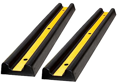 Lot de 2 protections en caoutchouc – Noir | Protection réfléchissante de 100 cm pour portière de garage de voiture | Protection contre les chocs de véhicule pour murs, parkings, entrepôts