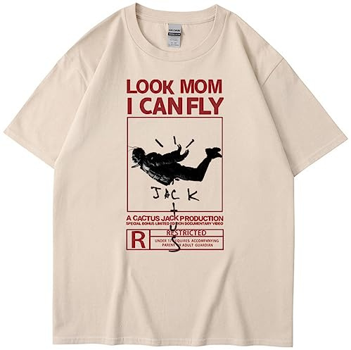 Silver Basic Unisex Travis&Ky Rap T-Shirt Hiphop Summer Tee Look Mom I Can Fly Maglietta a Maniche Corte in Cotone