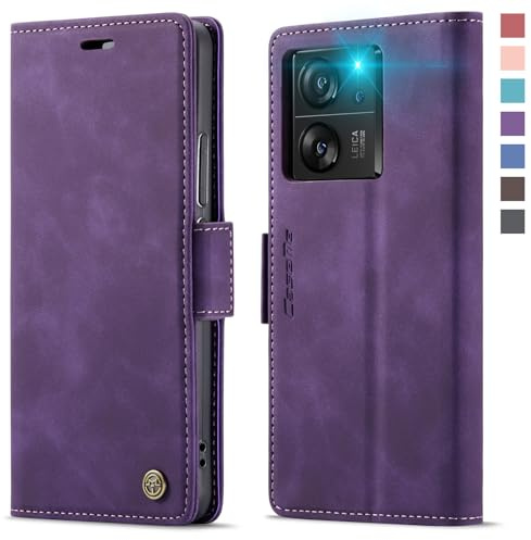 XYGLOW Handyhülle für Xiaomi 13T Hülle Klappbar Xiaomi 13T Pro Premium PU Lederhülle Klapphülle【RFID Schutz】 Kartenfach Standfunktion Schutzhülle für Xiaomi 13T/13T Pro Flip Case Wallet Tasche,Lila