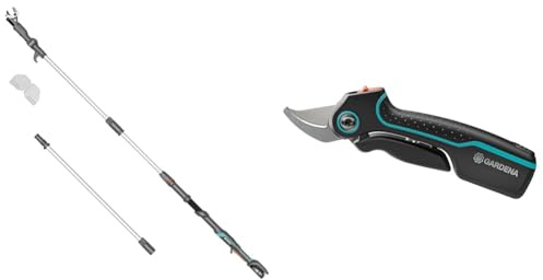 Gardena Akku-Teleskop-Baumschere HighCut 360/18V P4A Ready-to-Use Set & AssistCut: Akkubetriebene Gartenschere mit einem Schneid-Durchmesser von 25 mm