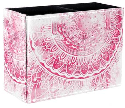 Eslifey Pen Holder Square Pencil Holder for Desk, Abstract Mandala Watercolor Digital Art Painting Pen Pot Pen Cup Makeup Brushes Holder Stand Display Desk Stationery Organiser for Home Office School
