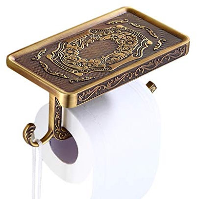 Papierhandtuchhalter - Antiker wasserdichter Toilettenpapierhalter Goldpapierrolle Toilette Handyhalter Toilette Toilettenpapierablage