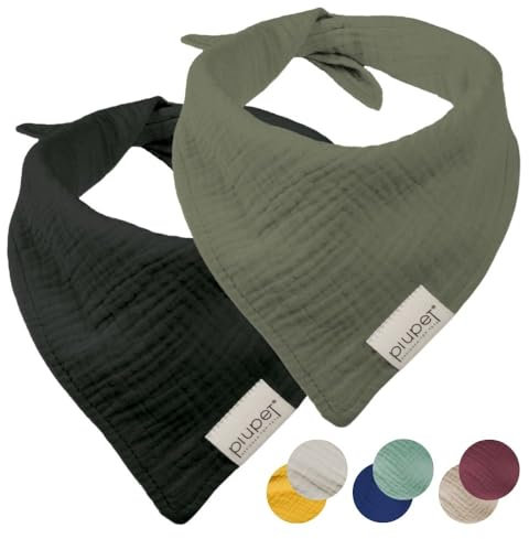 PiuPet® Hundehalstuch I 2er Set Hundehalstücher I Hundehalstuch große Hunde I Halstuch Hund I Stylisches Bandana große & kleine Hunde | Hundebekleidung & Zubehör I Schwarz/Grün | (S) 58x40x40cm