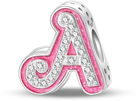 QIKAOLA S925 Sterling Silber A-Z Buchstaben Charms für Pandora Armbänder 26 Alphabet Charms für Frauen Schmuck Geschenk