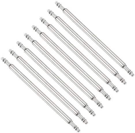 QUARKZMAN 8 Stück 1,5 x 26 mm Federstegstifte für Uhren Silber | Edelstahl-Uhrenarmband-Verbindungsstifte, Federstege, Reparaturwerkzeug für Uhren mit Metallkette und Lederarmband