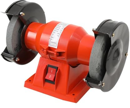 CDZHLTG Mini Doppelschleifer Doppelschleifmaschine 150 W Durchmesser 125 mm Tischschleifmaschine Doppelschleifbock 2800rpm, Rot