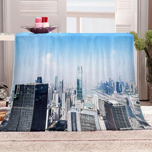 HOOTAP Kinderdecke 100 X 150 cm Fleece Decke City Decke Flauschig Winter Blanket