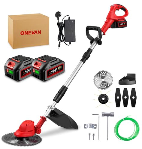Cordless Strimmer Battery Lawn Trimmer - Electric Battery Trimmer for Trimming Grass Grass, Hand Lawn Mower, Edge Trimmer, Brush Cutter
