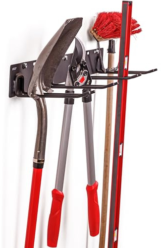 Pro Tool Finder Stud-Mounted Commercial-Grade Steel Garden Tool Organizer for Garage Wall, 1-Pack – 650 lb Rated
