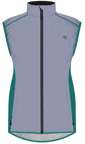 Proviz Women's Active Reflective Gilet - REFLECT360 Cycling, Running, Walking Vest - Windproof, Water-Resistant, Hi Vis, Teal, Size 16