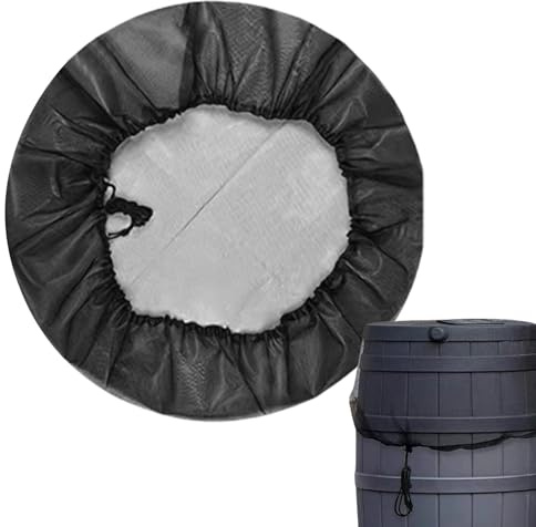 Netzabdeckung für Regentonnen, Netzabdeckung für Les Regentons – Filterdeckel für Wasserfass verstellbar – Kordel, Deckel – Wassersammlung, passend für die meisten