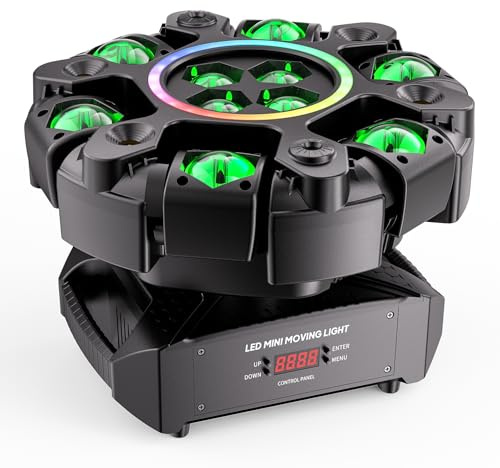 Lyre LED 180W, Jeux de Lumiere RGBW 26CH Disco Lumière Stroboscopes Beam Projecteurs pour Scène DJ Club Bar Fête