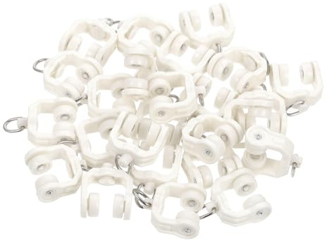 Alipis 50 Piezas Poleas Silenciosas para Rieles de Cortinas Flexibles Rodillos Deslizantes para Ventanas Accesorios Duraderos para Paneles Cortinas Drapeados y Separadores