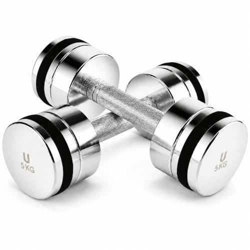 unycos - Mancuernas Ajustables 2,5-25 kg de Acero (Titan Transformer) | Con Recubrimiento Cromado, Tratamiento Anticorrosión, Mango Antideslizante y E-Book, para Entrenamiento de Fuerza en Casa