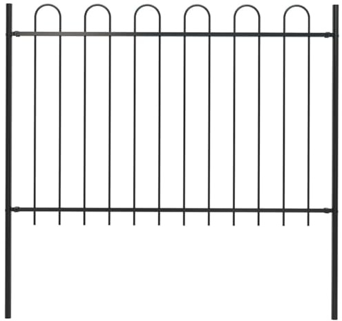 Solivagant Clôture de Jardin avec Arceau en Acier 181 x 120 cm Noir,(8 KG)