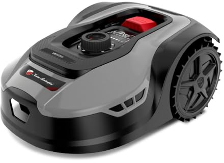 Tonino Lamborghini - Robot tosaerba autonomo taglio Ø18 cm filo periferico delimitazione preciso giardino 500m² - Pilotaggio WiFi Bluetooth piste 45%