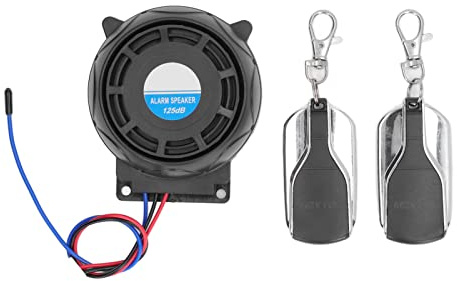 Sistemi di allarme per moto HaloVerde con 2 telecomandi, un dispositivo antifurto per moto completo dotato di clacson e sensore di vibrazione per montaggio universale a 12V