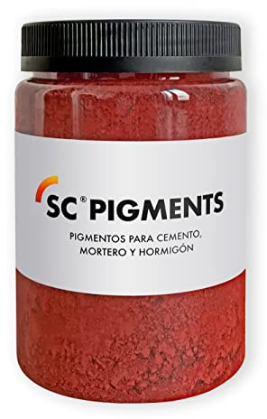SERRA CIMENTS SC Pigments® Pigmentos colorantes para teñir cemento, mortero, hormigón, yeso, cal. (Rojo) ± 800gr.