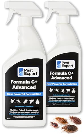 Pest Expert Bed Bug Killer Spray Treatment 2 x 1Ltr - Formula ‘C+’ Advanced Maximum Strength Bed Bug Spray for Mattress, Fast-Acting & Long-Lasting Control, Professional Strength Approved Amateur Use