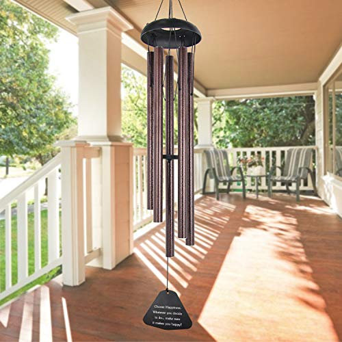 Astarin Carillon éolien de condoléances d'extérieur - Grand Ton Profond - 91,4 cm - Fait à la Main - Mélodie relaxante - Carillon commémoratif Unique pour extérieur - Décoration de Jardin - Bronze
