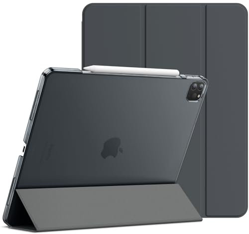 JETech Hülle für iPad Pro 12,9 Zoll (Modell 2020/2018), Kompatibel mit Pencil, Intelligent Abdeckung Schlafen/Wachen (Dunkel Grau)