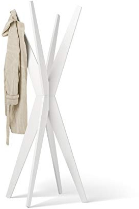 Mobili Fiver, Appendiabiti da terra di Design, Emma Bianco Frassino, Appendiabiti moderno per Camera, Corridoio, Ingresso, Made in Italy