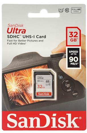 SanDisk SDSDUNR-032G-GN6IN Ultra 32 GB SDHC Memory Card up to 90MB/s, Class 10 UHS-I