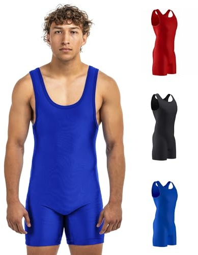 Matman Edge Wrestling Singlet Men Boys Spandex Weightlifting Solid Color (Royal, 2XS)