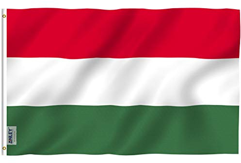 ANLEY Fly Breeze 3x5 Fuß Ungarn Flagge - Lebendige Farbe und UV-lichtbeständig - Leinwandkopf und doppelt genäht - Ungarische Flaggen Polyester mit Messingösen 3 X 5 FT