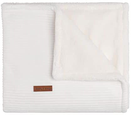 Baby's Only - Kinderdecke Sense - Kuscheldecke für Gitterbett - Mit Teddyfutter - Gitterbettdecke aus Baumwolle - Für Jungen und Mädchen - 100x135 cm - Weiß