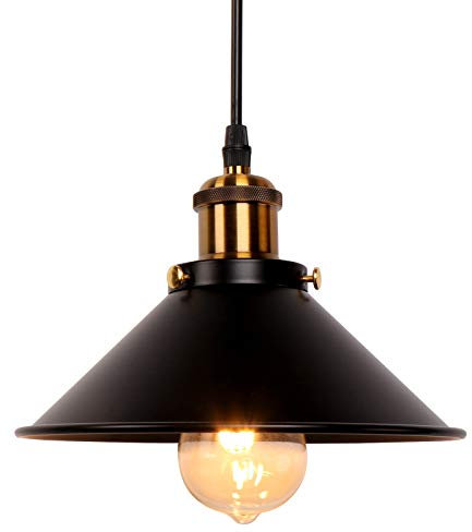 Newrays Industrial Retro Black Iron Kitchen Restaurant Bar Balcony Hanging Pendant Light (1 Pack)