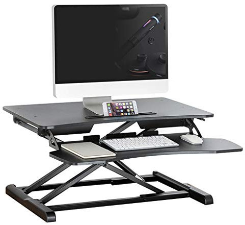 PC Tisch Höhenverstellbarer Schreibtisch-Aufsatz,Home Stehpult, Büro Liftable Laptop Schreibtisch, Schlafzimmer Desktop Faltbare Werkbank, einfache Installation ( Color : Black , Size : 80*61.5*50cm )
