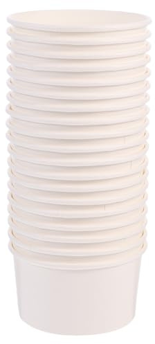 NUOBESTY Disposable Ice Cream Cups 100Pcs with Tight-Fit Lids for Dessert Pudding Yogurt Parfait and Cold Snacks 3.35 Inch Bulk Paper Bowls for Parties and Events