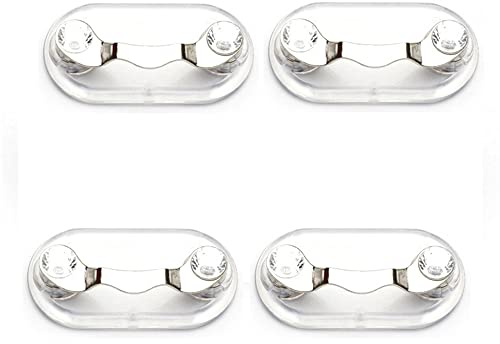 4 x magnetischer Brillenhalter, Edelstahl, Mini-Sonnenbrillenhalter, 12 Farben, Fledermausform, Ausweishalter (weiß)