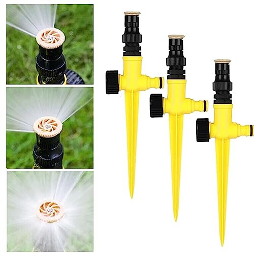 Rasensprenger 360° Automatische Drehbarer Gartensprenger Garten Sprinkler, 3Pcs Garten Rasensprenger, Wassersprenger Einstellbar Bewässerungssystem für Rasen Pflanzen Gemüse Blumen Pastorale