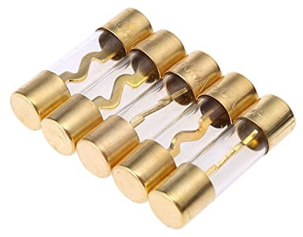 ZAAHH 5 Stück vergoldetes Glas AGU-Sicherung Sicherungen Pack Auto-Audio-Verstärker 60/80/100 AMP (Color : 100 AMP)