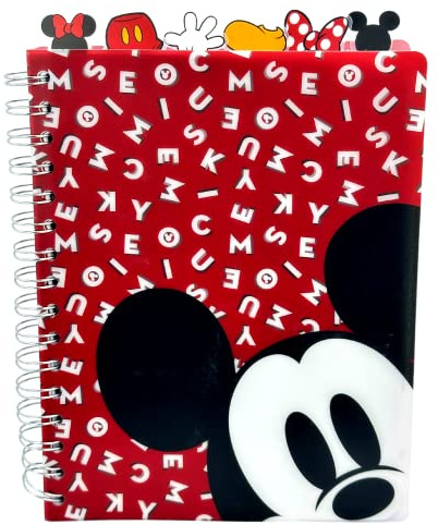 Innovative Designs Disney Minnie and Mickey Mouse Journal Notebook, Spiral Bound, 144 Lined Pages, 8 x 7 inches, Red