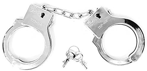 Acan Tradineur - Esposas de plástico, incluyen llaves y botón de seguridad, complemento para disfraces policía, sheriff, carnaval, Halloween, cosplay, color aleatorio.