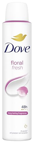 Dove Floral Fresh Anti-Perspirant Aerosol Women's Deodorant Spray with ¼ moisturising cream for 48 hour sweat and odour protection 6x 200 ml