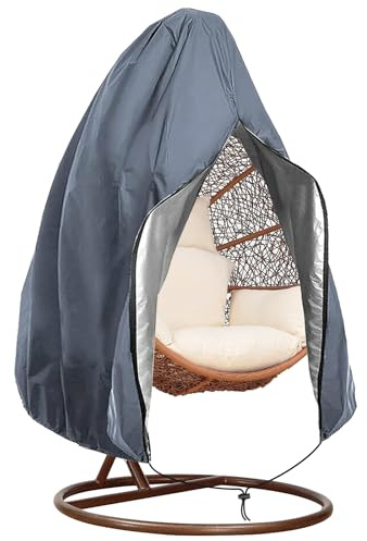 Emwel 190x115cm Hanging Chair Cover - Egg Swing Chair Cover, Outdoor Waterproof Windproof Durable Heavy Duty Garden Furniture Protector